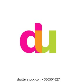 lowercase du logo, pink green overlap transparent logo, modern lifestyle logo