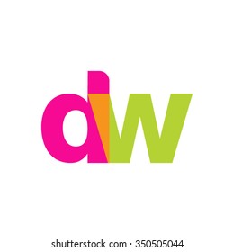 lowercase dw logo, pink green overlap transparent logo, modern lifestyle logo