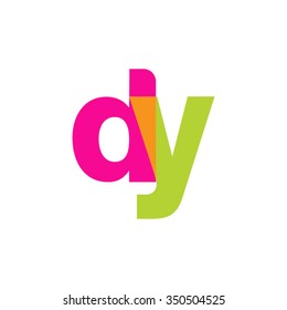 lowercase dy logo, pink green overlap transparent logo, modern lifestyle logo
