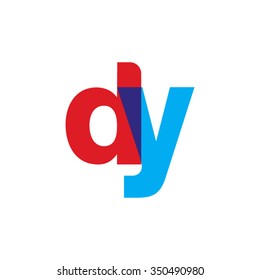 lowercase dy logo, red blue overlap transparent logo