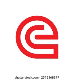 Lowercase "E" initial logo in a rounded red design.