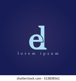 lowercase e and l vector logo. el initial design template for download