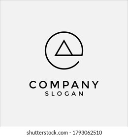 lowercase E logo combination with a triangle. editable and easy to custom