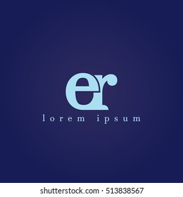 lowercase e and r vector logo. er initial design template for download