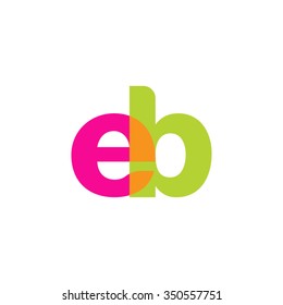 lowercase eb logo, pink green overlap transparent logo, modern lifestyle logo