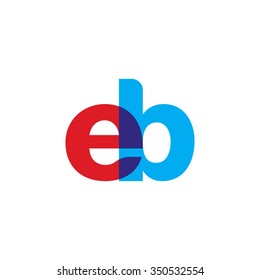 lowercase eb logo, red blue overlap transparent logo