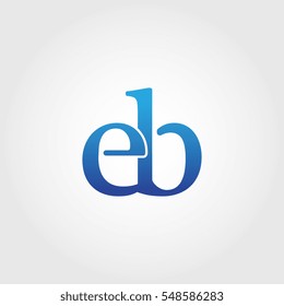 Lowercase eb Logotype. Blue Letter Logo. Letter Abbreviations. Vector Template Element.