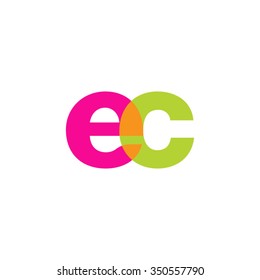 lowercase ec logo, pink green overlap transparent logo, modern lifestyle logo