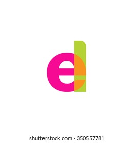 lowercase el logo, pink green overlap transparent logo, modern lifestyle logo