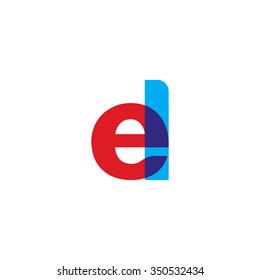 lowercase el logo, red blue overlap transparent logo