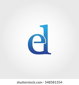 Lowercase el Logotype. Blue Letter Logo. Letter Abbreviations. Vector Template Element.