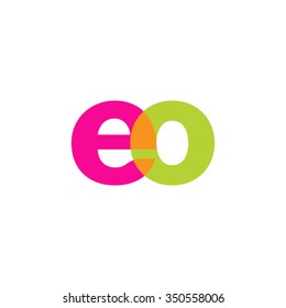lowercase eo logo, pink green overlap transparent logo, modern lifestyle logo