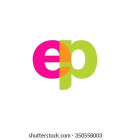 lowercase ep logo, pink green overlap transparent logo, modern lifestyle logo