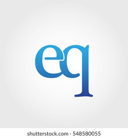 Lowercase eq Logotype. Blue Letter Logo. Letter Abbreviations. Vector Template Element.