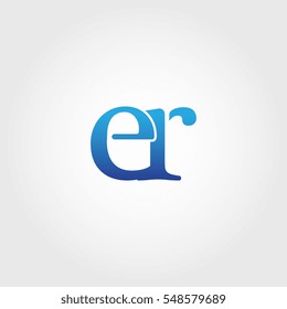 Lowercase er Logotype. Blue Letter Logo. Letter Abbreviations. Vector Template Element.