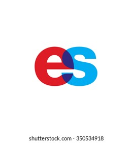 lowercase es logo, red blue overlap transparent logo