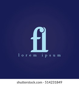 lowercase f and l vector logo. fl initial design template for download