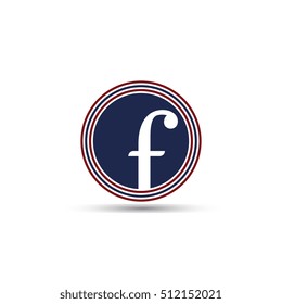 lowercase f layered circles logo vector.