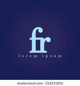 lowercase f and r vector logo. fr initial design template for download