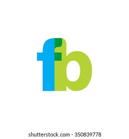 lowercase fb logo, blue green overlap transparent logo
