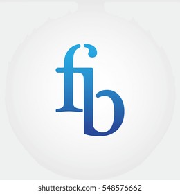 Lowercase fb Logotype. Blue Letter Logo. Letter Abbreviations. Vector Template Element.