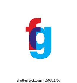 lowercase fg logo, red blue overlap transparent logo