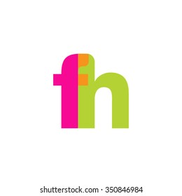 lowercase fh logo, pink green overlap transparent logo, modern lifestyle logo