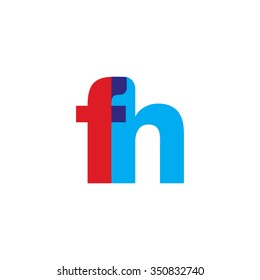 lowercase fh logo, red blue overlap transparent logo