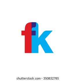 lowercase fk logo, red blue overlap transparent logo
