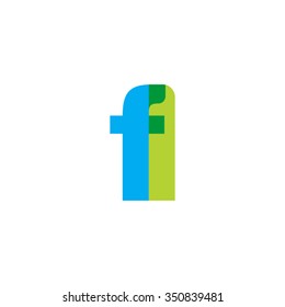 lowercase fl logo, blue green overlap transparent logo