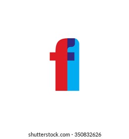 lowercase fl logo, red blue overlap transparent logo