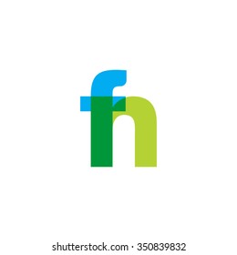 lowercase fn logo, blue green overlap transparent logo