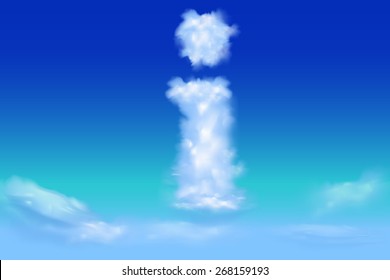 Lowercase Font from the clouds concept.i small letter