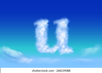 Lowercase Font from the clouds concept.u small letter
