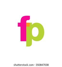 lowercase fp logo, pink green overlap transparent logo, modern lifestyle logo