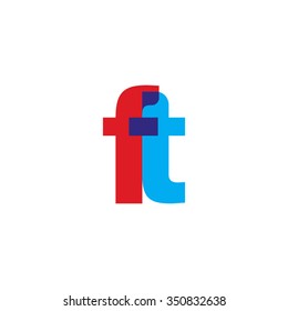 lowercase ft logo, red blue overlap transparent logo