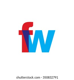 lowercase fw logo, red blue overlap transparent logo