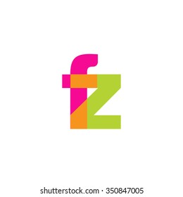 lowercase fz logo, pink green overlap transparent logo, modern lifestyle logo