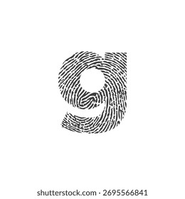 G (Kleinbuchstabe), Fingerabdruck-Textur Logo-Grafik