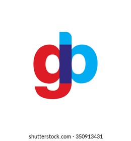 lowercase gb logo, red blue overlap transparent logo