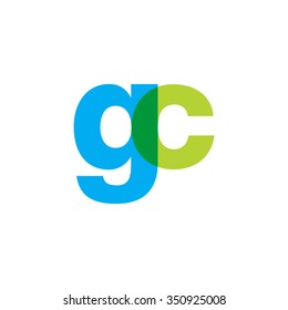 lowercase gc logo, blue green overlap transparent logo