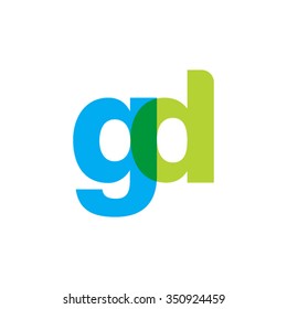 lowercase gd logo, blue green overlap transparent logo