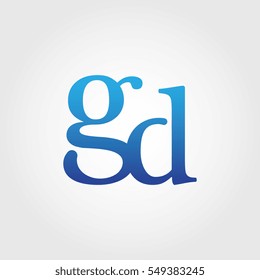 Lowercase gd Logotype. Blue Letter Logo. Letter Abbreviations. Vector Template Element.