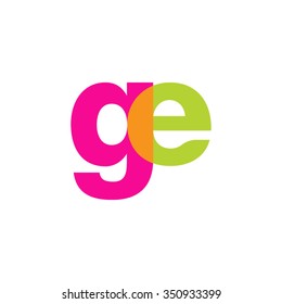 lowercase ge logo, pink green overlap transparent logo, modern lifestyle logo