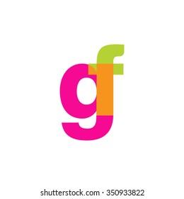 lowercase gf logo, pink green overlap transparent logo, modern lifestyle logo