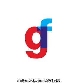 lowercase gf logo, red blue overlap transparent logo