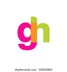 lowercase gh logo, pink green overlap transparent logo, modern lifestyle logo