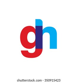 lowercase gh logo, red blue overlap transparent logo