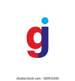 lowercase gj logo, red blue overlap transparent logo