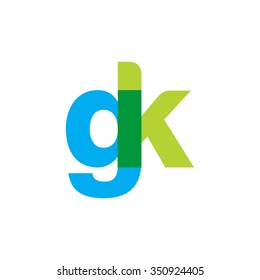 lowercase gk logo, blue green overlap transparent logo